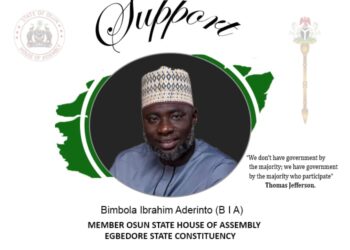 #Osun Guber 2022 & Egbedore State Constituency Seat: Aderinto Ibrahim Bimbola Remains Best Option