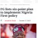 Tinubu Unveils Six-Point Plan to Boost Local Industries with “Nigeria First” Policy